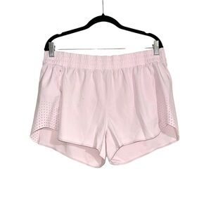 Athleta Hustle 3” Pink Athletic Perforated Shorts LARGE